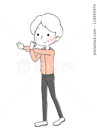 女人運動的伸展插圖 女人運動的伸展插圖 118695974