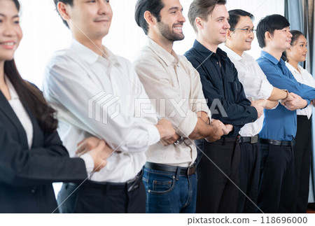 Business team standing, join and link hand together. Prudent Business team standing, join and link hand together. Prudent 118696000