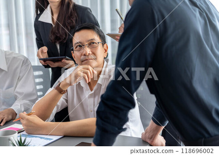 Group of diverse office worker employee working together. Prudent 118696002
