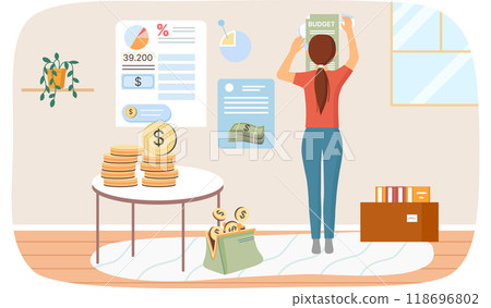 People analysis budget. Calculate financial plan of save income and expense management. Cost optimization and financial strategy. Working on financial data analysis and profitability illustration People analysis budget. Calculate financial plan of save income and expense management. Cost optimization and financial strategy. Working on financial data analysis and profitability illustration 118696802