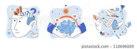 Mindset. Vector illustration. Learning is ongoing journey self-discovery, improvement, and transformation Inspiration fuels creative thinking, leading to innovative solutions Positive thinking Mindset. Vector illustration. Learning is ongoing journey self-discovery, improvement, and transformation Inspiration fuels creative thinking, leading to innovative solutions Positive thinking 118696889