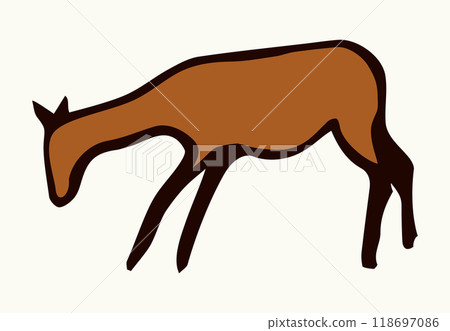 Primitive rock painting. Vector drawing Primitive rock painting. Vector drawing 118697086