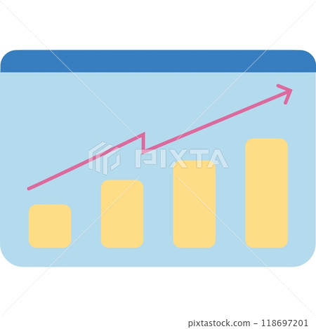 Graph arrow and chart bar growth up vector icon Graph arrow and chart bar growth up vector icon 118697201