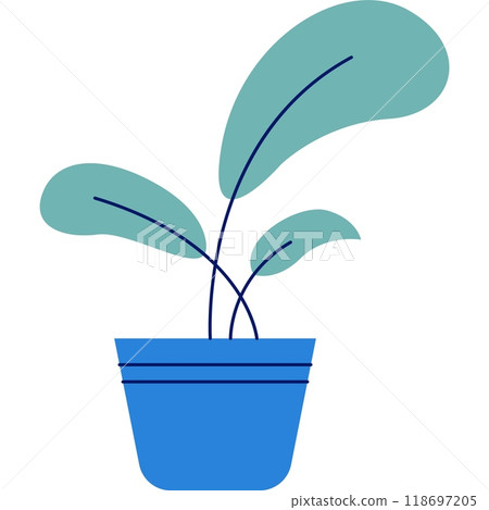 Plant vector home office flowerpot icon flat pot Plant vector home office flowerpot icon flat pot 118697205