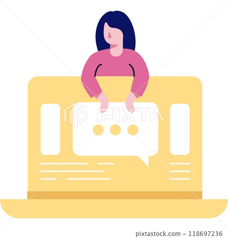 Seo optimization icon woman and laptop design 118697236