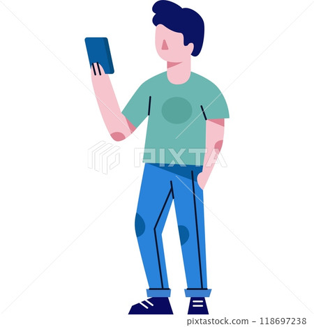 Man using phone for money transaction vector icon Man using phone for money transaction vector icon 118697238