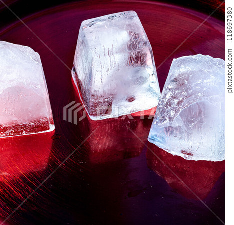 Ice cubes in metal Ice cubes in metal 118697380