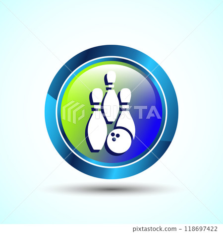 Bowling Pins And Ball Icon Design Illustration, Bowling Game Icon For Apps and Websites 118697422