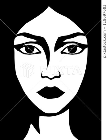 Woman face. Vector drawing icon Woman face. Vector drawing icon 118697683