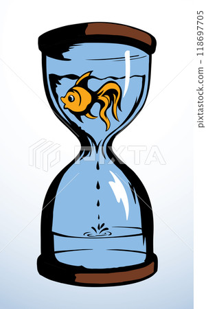 Fish in the hourglass. Vector drawing 118697705