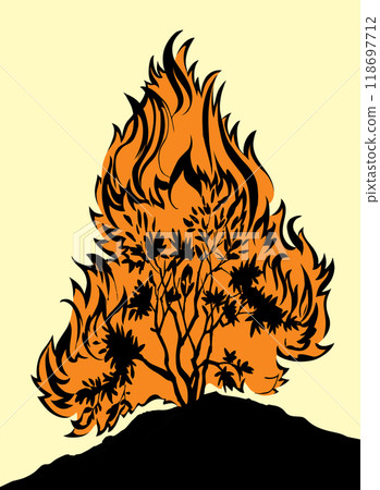 Burning bush. Vector drawing icon Burning bush. Vector drawing icon 118697712