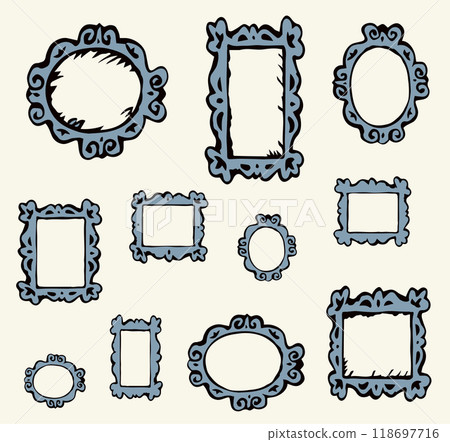 Framed mirrors. Vector drawing pattern 118697716