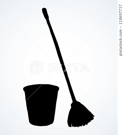 Bin for cleaning. Vector drawing Bin for cleaning. Vector drawing 118697717