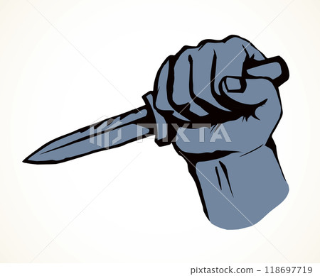 Hand with a dagger. Vector drawing 118697719