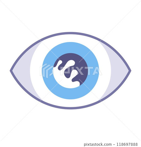 cataract icon on human eye. cataract icon on human eye. 118697888
