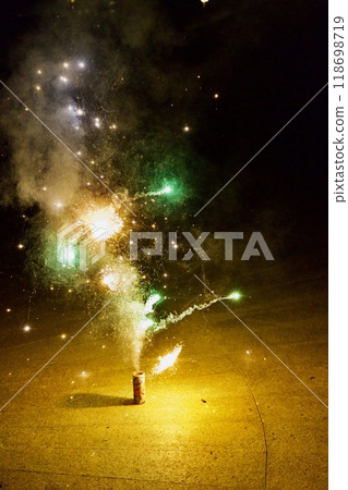 Image of erupting fireworks Image of erupting fireworks 118698719