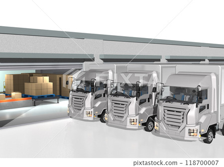 Large truck logistics warehouse (3DCG image) 118700007