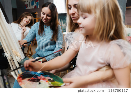 Artistic moments shared among friends and family in a cozy studio Artistic moments shared among friends and family in a cozy studio 118700117