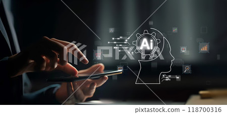 Human interact with AI artificial intelligence brain process generative AI EIDE Human interact with AI artificial intelligence brain process generative AI EIDE 118700316