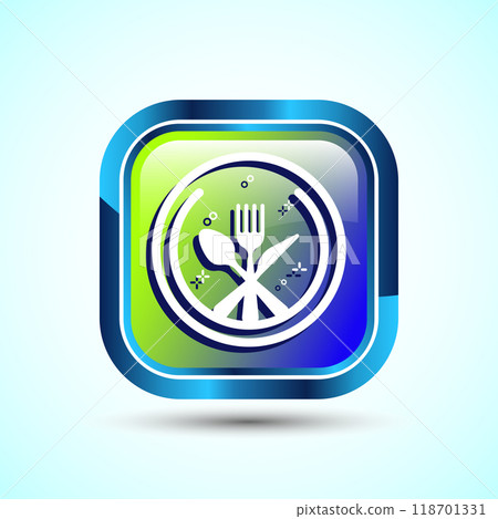 Eating Icon Design Illustration. Fork, Spoon, Restaurant icon 118701331