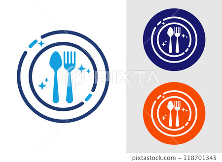 Eating Icon Design Illustration. Fork, Spoon, Restaurant icon 118701345
