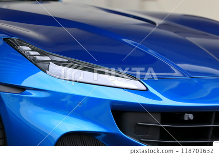 Blue sports car image 118701632