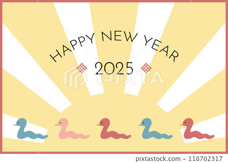 2025 Year of the Snake New Year's card illustration 2025 Year of the Snake New Year's card illustration 118702317