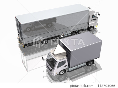 用兩輛卡車表達物流相關運輸的 3DCG 影像 118703066