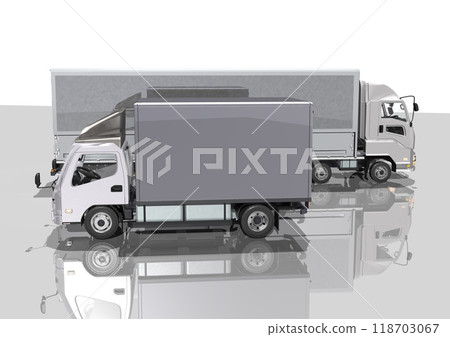 用兩輛卡車表達物流相關運輸的 3DCG 影像 用兩輛卡車表達物流相關運輸的 3DCG 影像 118703067
