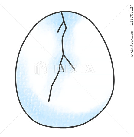 A simple, cracked egg with an analogue look 118703124