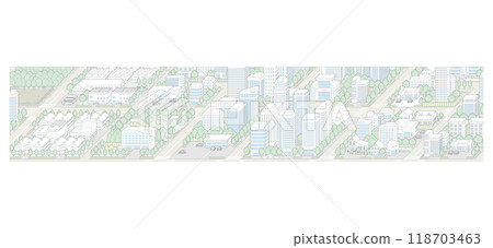 城市景觀的 3D 插圖。 118703463