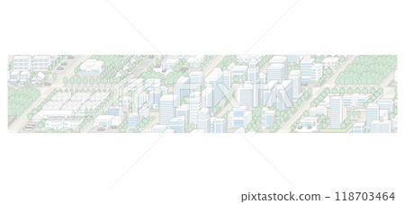 城市景觀的 3D 插圖。 118703464