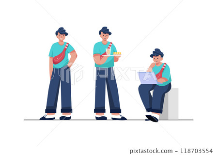 Character Poses Illustration concept. Flat illustration isolated on white background 118703554