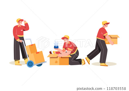 Character Poses Illustration concept. Flat illustration isolated on white background Character Poses Illustration concept. Flat illustration isolated on white background 118703558