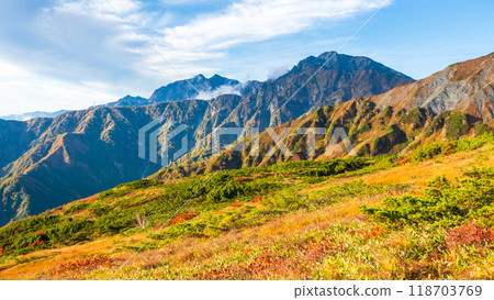 秋季攀登唐松山（從八方山眺望鹿島岳、五龍山） 118703769
