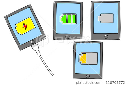 寬鬆簡單的智慧型手機電池狀態設定純色 寬鬆簡單的智慧型手機電池狀態設定純色 118703772