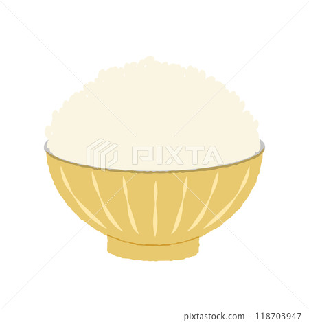 盛滿白飯的飯碗插圖 盛滿白飯的飯碗插圖 118703947