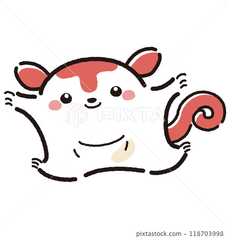 Simple and cute hand-drawn flying squirrel character (front) 118703998