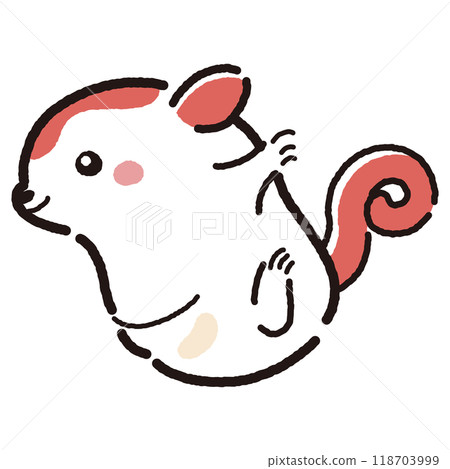 Simple and cute hand-drawn flying squirrel character (landscape) 118703999