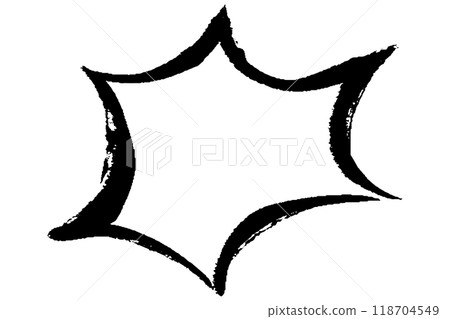 Illustration of a jagged speech bubble written with a brush 118704549