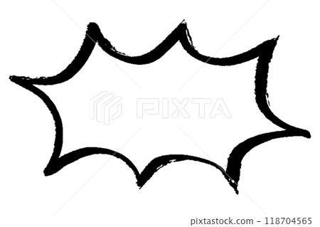Illustration of a jagged speech bubble written with a brush Illustration of a jagged speech bubble written with a brush 118704565