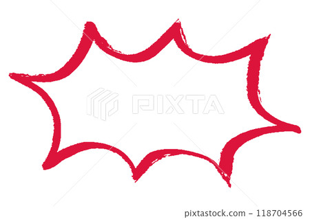 Illustration of a jagged speech bubble written with a brush Illustration of a jagged speech bubble written with a brush 118704566