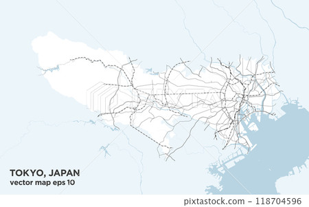 日本東京的簡單路線圖 日本東京的簡單路線圖 118704596