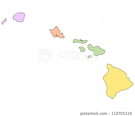 Hawaii administrative map. counties map of Hawaii, blank Map, empty map of Hawaii Hawaii administrative map. counties map of Hawaii, blank Map, empty map of Hawaii 118705228