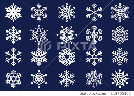 Snowflake pattern illustration set Snowflake pattern illustration set 118705365