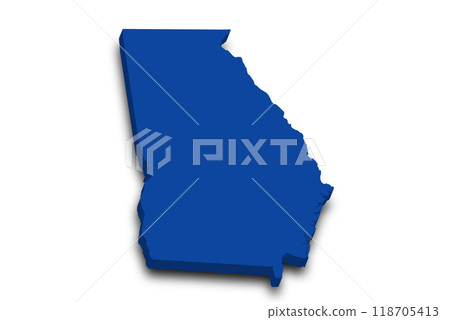 3d Map of Georgia state with color. United State of America, US, United State 118705413