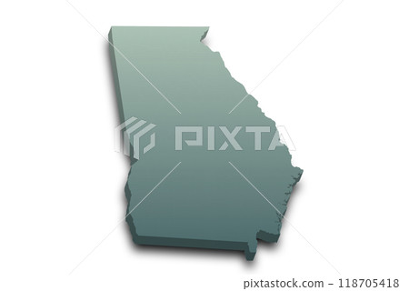 3d Map of Georgia state with color. United State of America, US, United State 3d Map of Georgia state with color. United State of America, US, United State 118705418