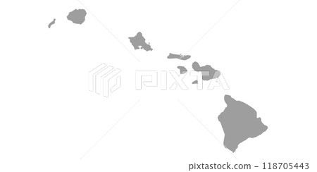 Hawaii administrative map. counties map of Hawaii, blank Map, empty map of Hawaii Hawaii administrative map. counties map of Hawaii, blank Map, empty map of Hawaii 118705443