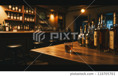 A classical bar with a heavy atmosphere Pub Bottle 118705701