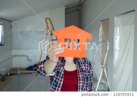 Enjoy a Creative Home Renovation Concept Featuring an Orange House Cutout Design Idea Enjoy a Creative Home Renovation Concept Featuring an Orange House Cutout Design Idea 118705911